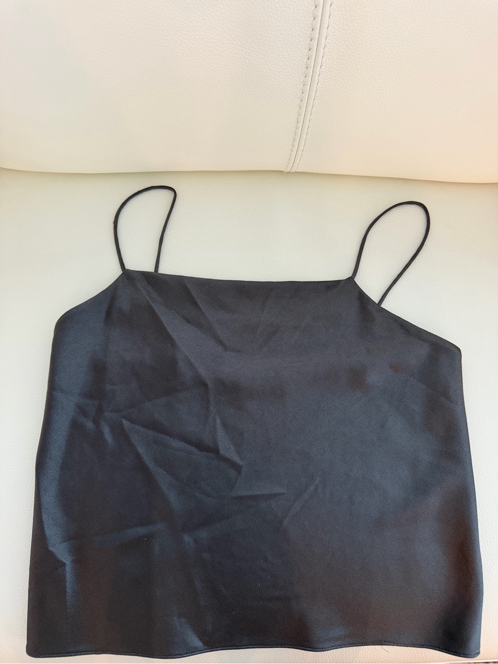 Gray Satin Spaghetti Strap Cami Top - Alice & Olivia